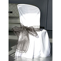 Noeud Chaise en Organza Noir Mariage