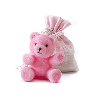 Petit Nounours Rose Deco Bapteme Fille