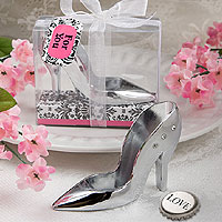 Ouvre Bouteille Soulier Argenté Cadeau Invité Mariage