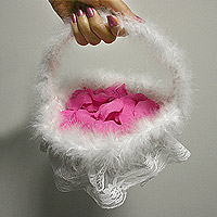 Panier Demoiselle D'Honneur Plumes Mariage
