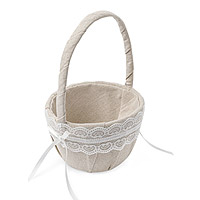 Panier Champêtre Lin et Dentelle