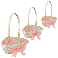 Panier en Osier Blanc Forme Coeur