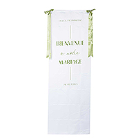 Panneau Bienvenue à Notre Mariage Vert Sauge