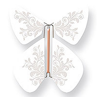 Papillon Magique Fleur Baroque Blanc Perle