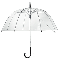 Parapluie Mariage Transparent Manche Noir