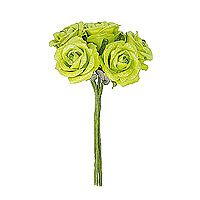 Roses Vert Anis Paillettes Décoration avec Tige