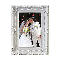 Cadre Photo Baroque Moulures Blanches Cadeau