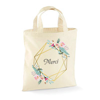 Petit Sac Tote Bag Coton Merci Années Folles 28x32 cm