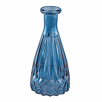 Vase Verre Rétro Diamant Bleu Marine Denim