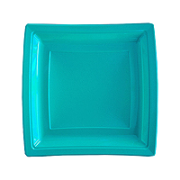 Petites Assiettes Plastiques Carrées Turquoise