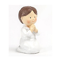 Petite Figurine Communiant Garçon Prière à Genoux