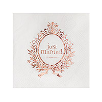 Petites Serviettes de Table Just Married Rose Gold x20