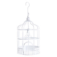 Petite Tirelire Urne Cage à Oiseaux Décoration Table Blanc