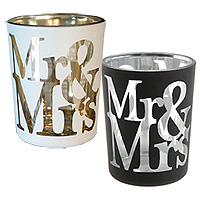 Photophores Mr and Mrs Blanc Noir Mariage