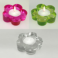 Photophore Verre Translucide Forme Fleur Bougie Déco