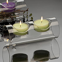 Photophore Tube en Verre Design Double