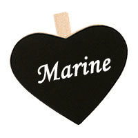 Lot 6 Pinces Ardoise Forme Cœur Bois Marque-Place