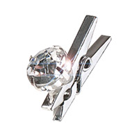 Lot de 8 Pinces Argentées avec Petit Diamant