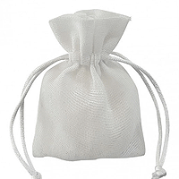 Pochons Lin Jute Blanc Cordons Satin Décoration x5