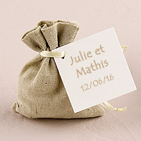 Petits Sacs en Lin Naturel Uni x6