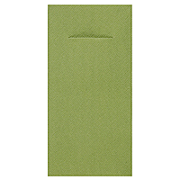 Serviettes Porte Couverts Airlaid En Tissu Luxe 40x40 Vert Sauge x12