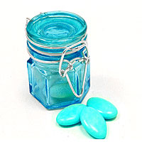 Pot Confiture Turquoise Contenant Dragée Mariage