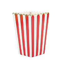 Pot à Pop Corn Rouge Blanc Or Cinéma