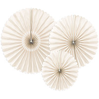 Rosette Papier Eventail Ivoire Beige