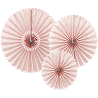 Set 3 Rosettes Papier Décoration Salle Vieux Rose