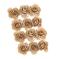 12 Petites Roses Papier Déco Kraft