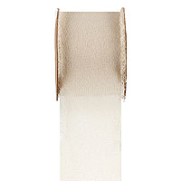 Ruban Crepe Effiloché Ivoire Nude 4cm x 5m