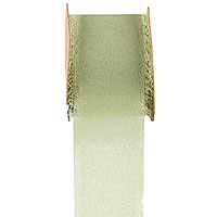 Ruban Crepe Effiloché Vert Sauge 4cm x 5m
