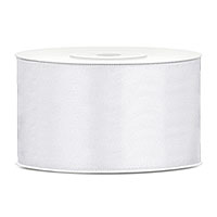 Bobine Ruban Blanc en Satin 5 cm de Large