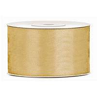 Ruban Satin Grande Largeur 5cm x 25m Doré