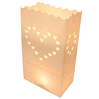 Lot de 10 Sacs Luminaires pour Allée ou Jardin Coeurs