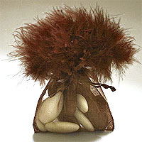 Pochon Organza Plume Boa Chocolat Pas Cher