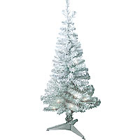 Le Sapin de Noel Artificiel Blanc Argenté 1m80 avec pied