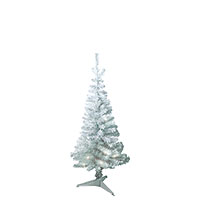 Le Sapin de Noel Artificiel Blanc Argenté 90cm avec pied