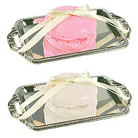 Lot de 10 Savons Macarons avec Plateau Métallisé