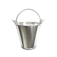 Mini Seau Zinc Gris Argent Métal