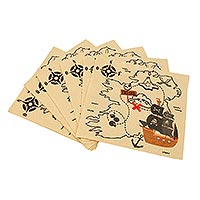Serviettes Anniversaire Thème Pirate Carte au Trésor