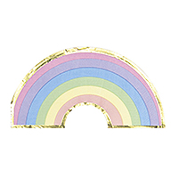 Serviettes Anniversaire Arc en Ciel x16