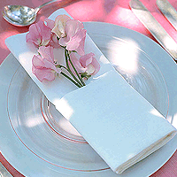Serviette de Table Polyester Blanche Carrée x 1