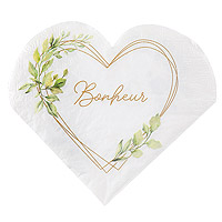 Serviette Papier Originale Forme Coeur Bonheur Champetre