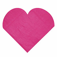 Serviette Table Forme Coeur Fuchsia