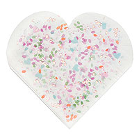 Serviettes Mariage Coeur Fleuri Pétales Rose Gold x20