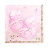 Lot de 20 Serviettes de Table Chaussons Rose