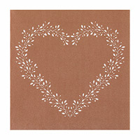 12 Serviettes Airlaid Luxe Rose Gold Bronze Rosace Coeur