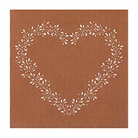 Serviettes Airlaid Liseré Coeur Bronze