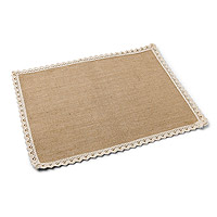 Set de Table Rectangle Jute et Dentelle